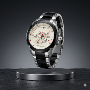 Elite TimeX – Premium Business Watch (Silver Black)