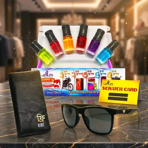 ৬পিস আতর + GUCCI সানগ্লাস সাথে একটি মানিব্যাগ নিশ্চিত গিফট