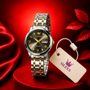OLEVS Women's Diamond Watch (Silver BLACK Gold)
