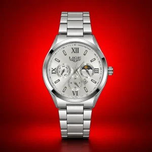 LIGE Luxury Watch -(White)
